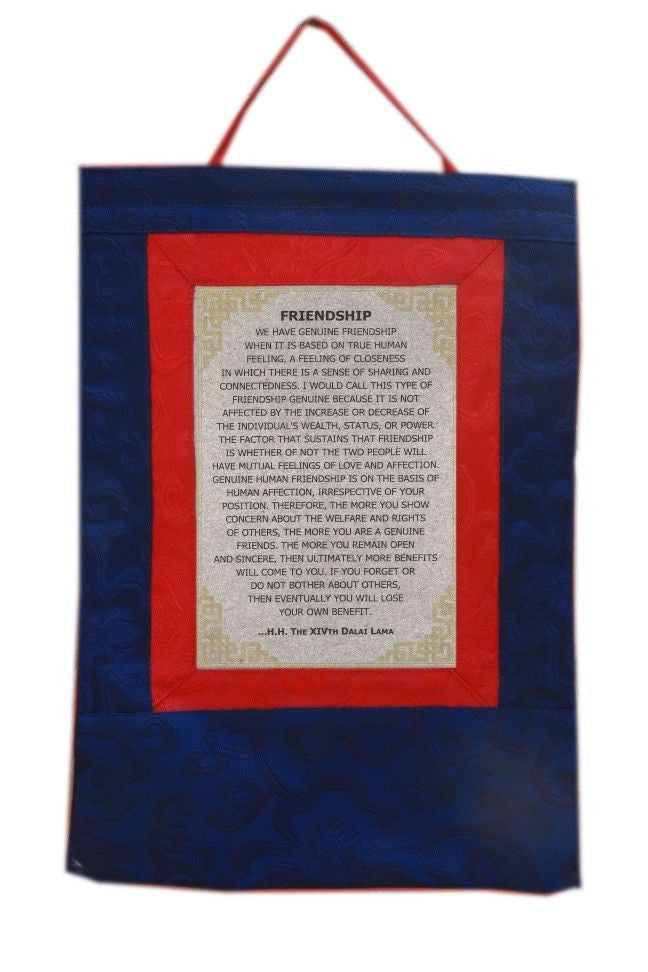 Dalai Lama Botschaft Thangka / Wandbehang / Freundschaft