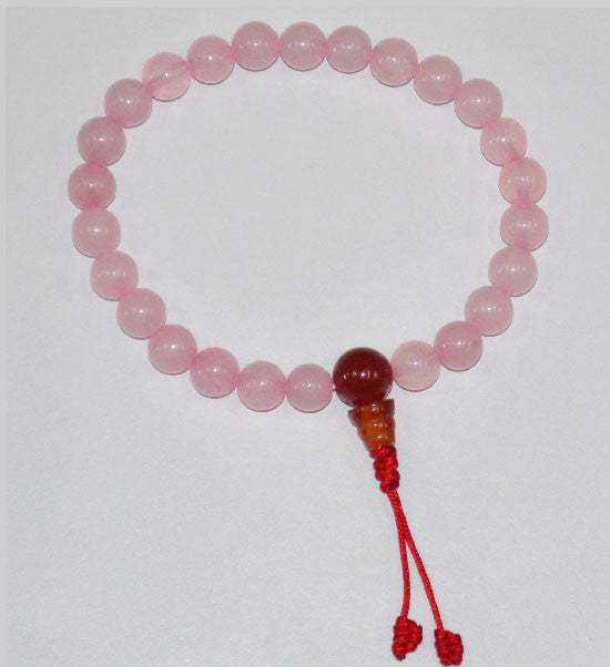 Bracelet Mala / Mala pour la main en quartz rose