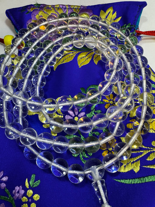 Tibetan Buddhist genuine clear crystal mala/ prayer beads