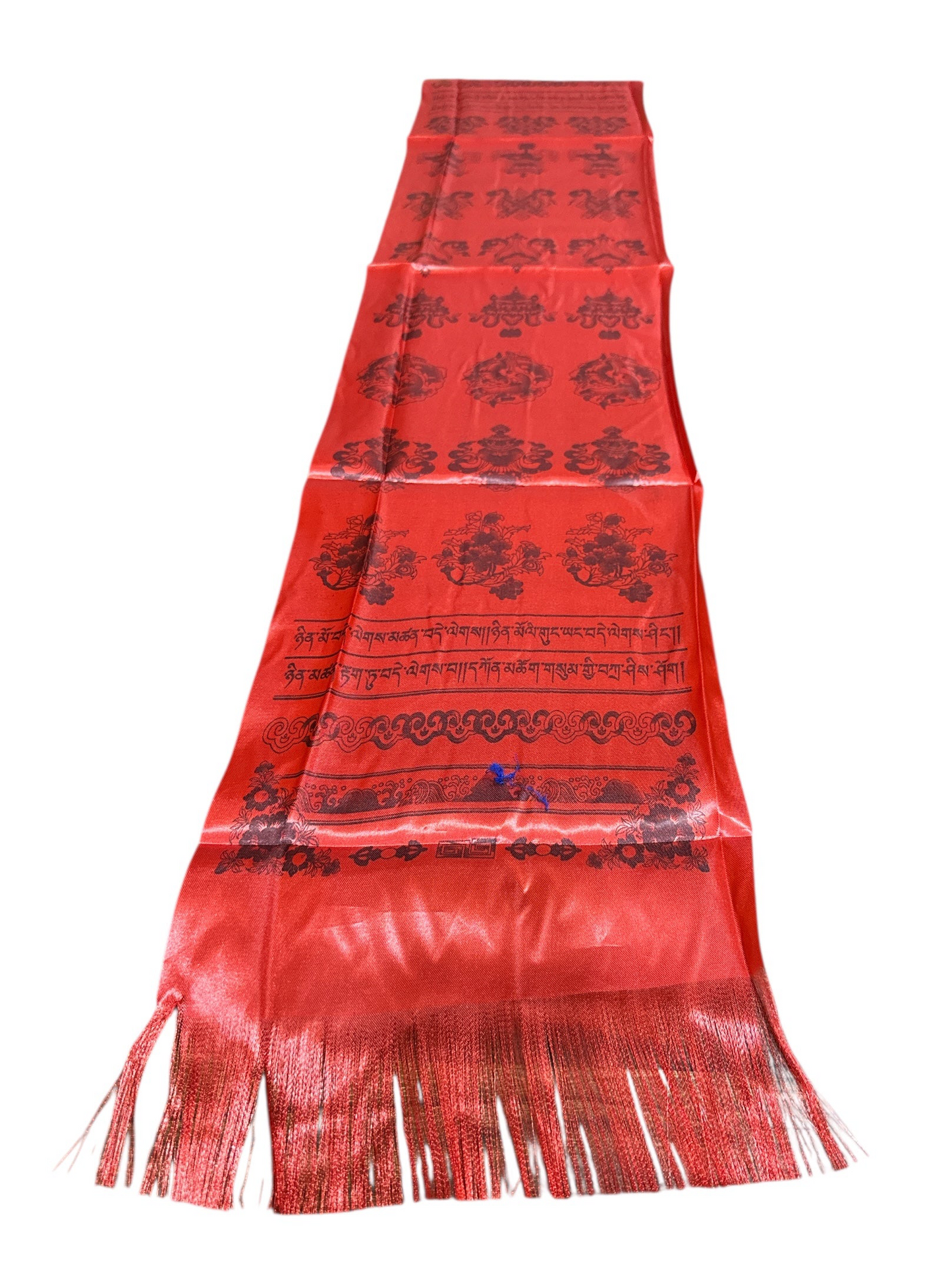 Tibetan Red Silk Khata / Khada / Offering Scarf
