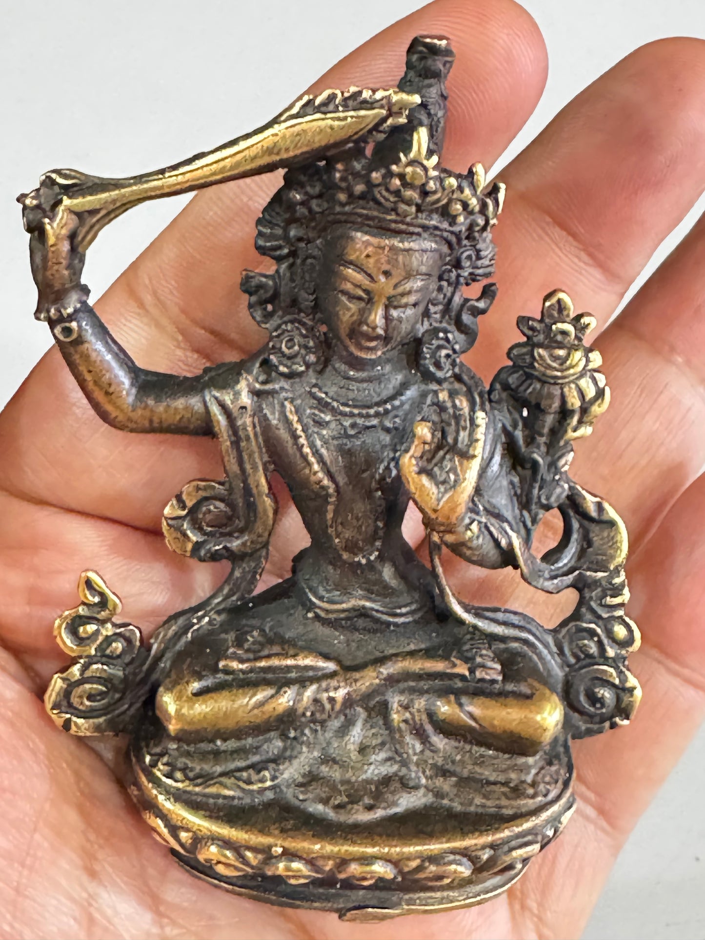Tibetan Nepalese handmade manjushri / manjushree small statue