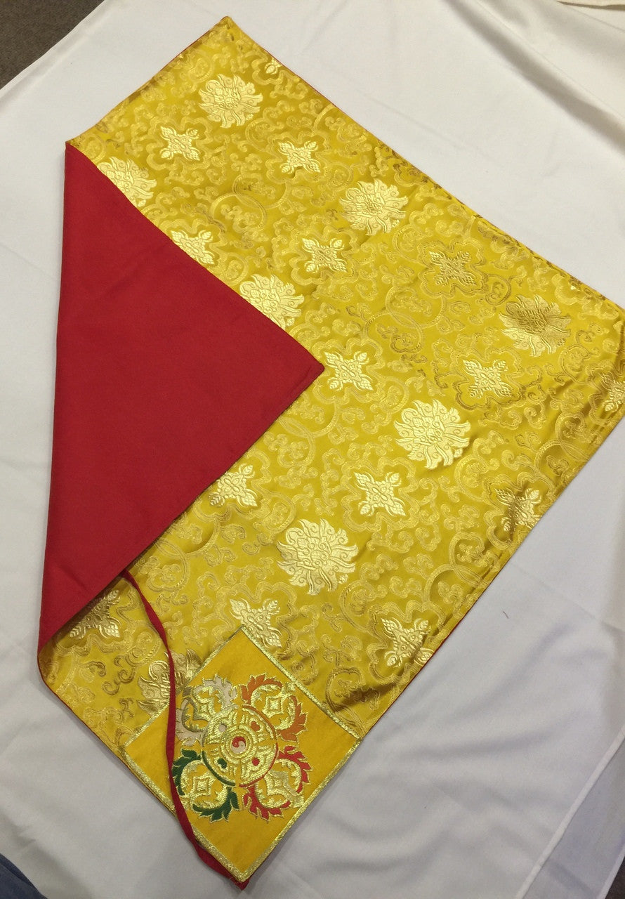 Tibetisch-buddhistisches gelbes Lotus-Design Seidenbrokat Buchumschlag/Sutra/Texteinband