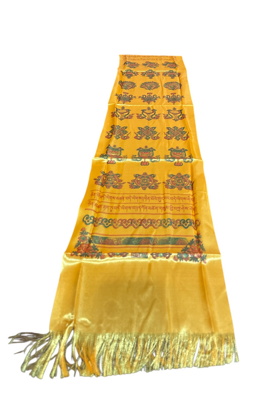 Tibetischer Khata/Khada/Opferschal aus gelber Seide