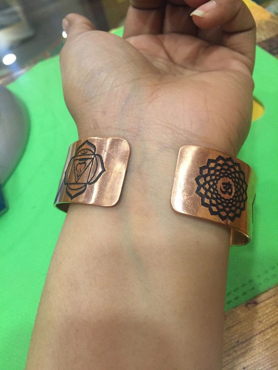 Tibetisch-buddhistisches 7-Chakra-Kupferarmband