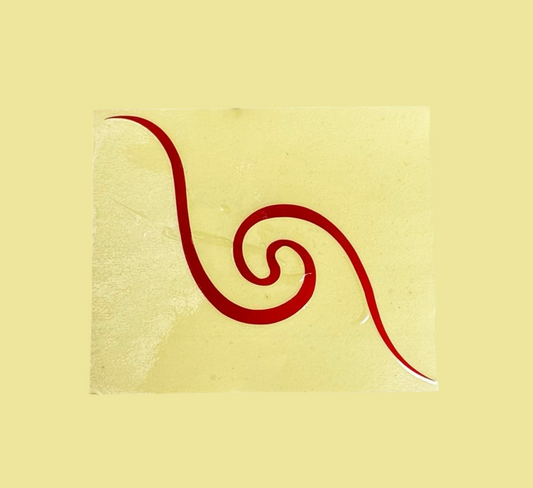 Tibetan buddhist Kagyu monlam logo light reflector sticker for car / red colour / made in nepal