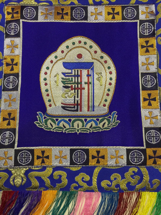 Tenture murale / bannière / thangka bouddhiste tibétaine bleue Kalachakra