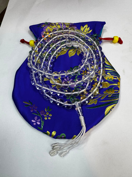 Tibetan Buddhist genuine clear crystal mala/ prayer beads