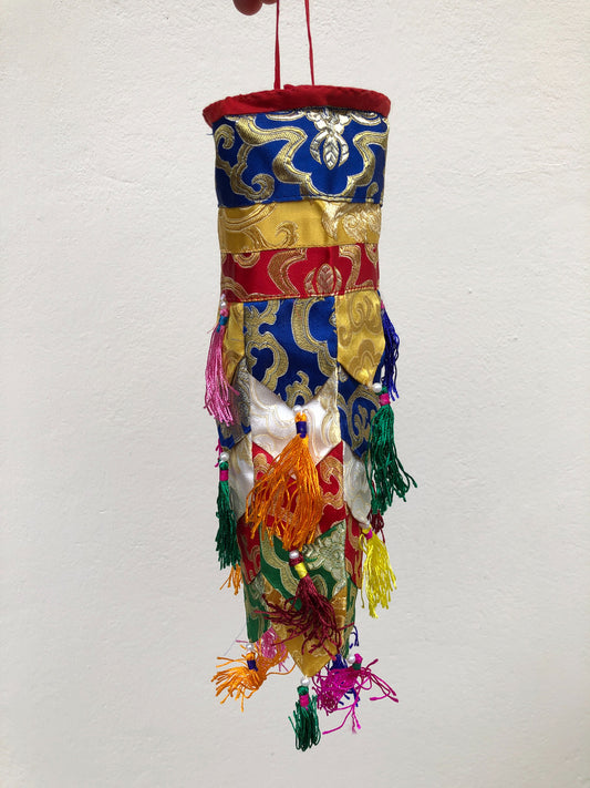 Ensemble de brocart de soie bouddhiste tibétain Galjin, Chukur, Kaphen / ensemble de suspension de temple de 6 pièces