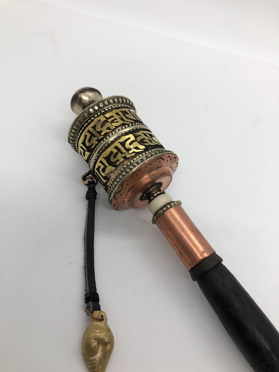 Petit moulin à prières à main en cuivre bouddhiste tibétain