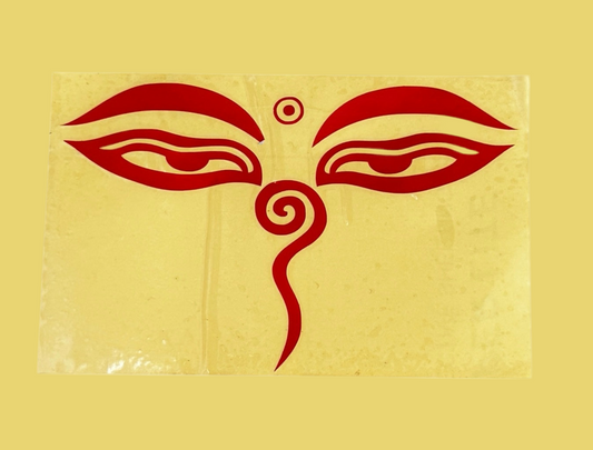 Buddha eyes light reflector sticker for car/ red colour/made in nepal