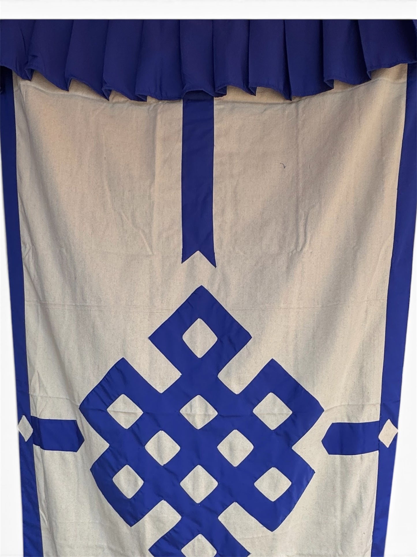 Tibetan buddhist endless knot blue cotton door curtain / door hanging