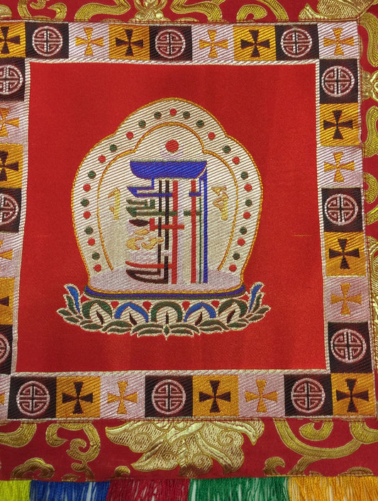 Tenture murale / bannière bouddhiste tibétaine rouge Kalachakra
