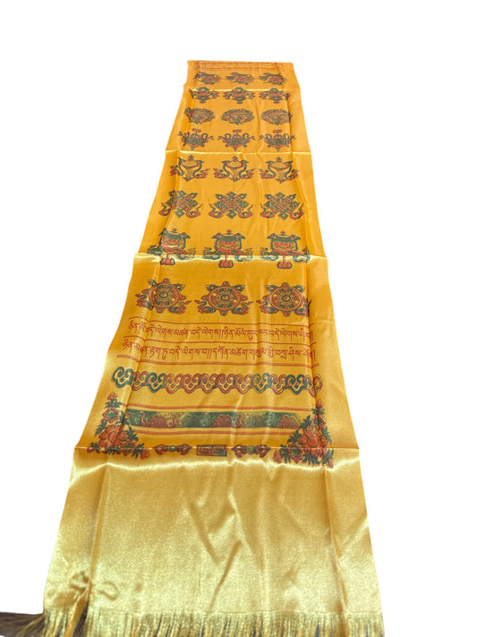 Tibetischer Khata/Khada/Opferschal aus gelber Seide