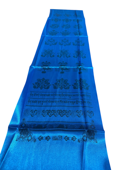 Tibetischer blauer Seiden-Khata / Khada / Opferschal