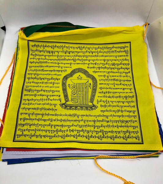 Drapeau de prière bouddhiste tibétain avec mantra Kalachakra/Lungta/25 feuilles/grande taille