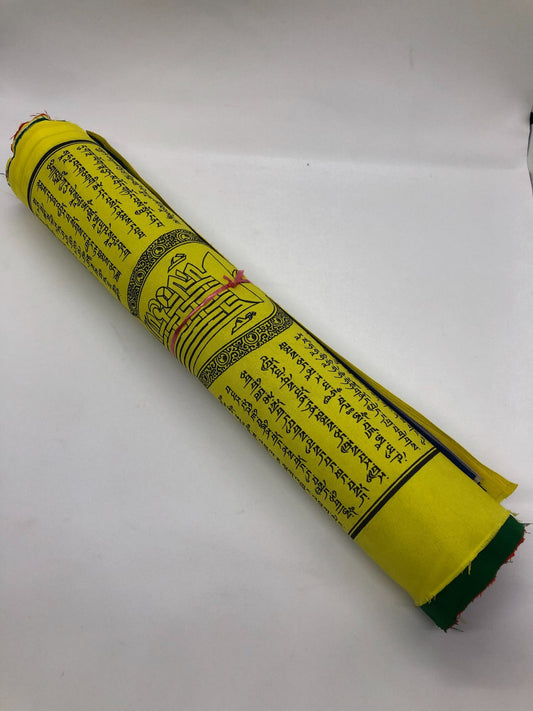 Drapeau de prière bouddhiste tibétain avec mantra Kalachakra/Lungta/25 feuilles/grande taille