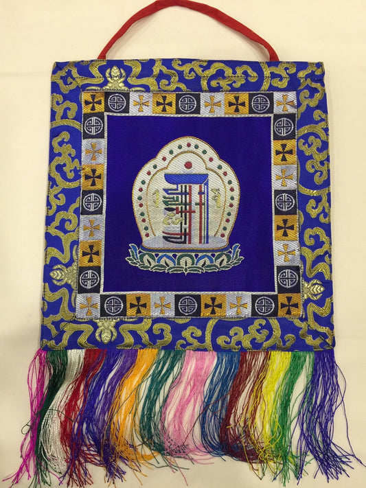 Tenture murale / bannière / thangka bouddhiste tibétaine bleue Kalachakra