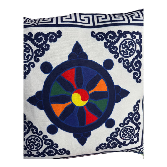 Tibetan Wheel of Life Velvet Cushion Cover