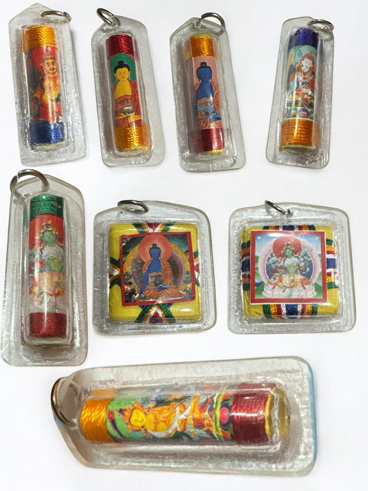 Tibetan Mantra Healing Amulet – Protected Charm for Health, Peace & Spiritual Well-Being