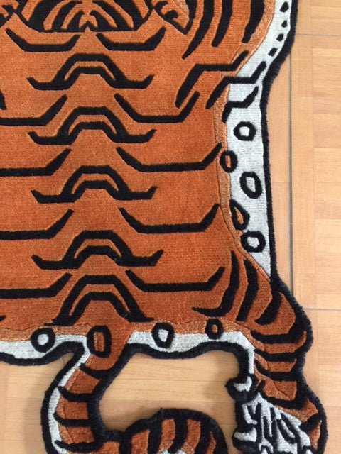 Tapis/tapis tibétain fait main à 100 nœuds en forme de tigre du Népal