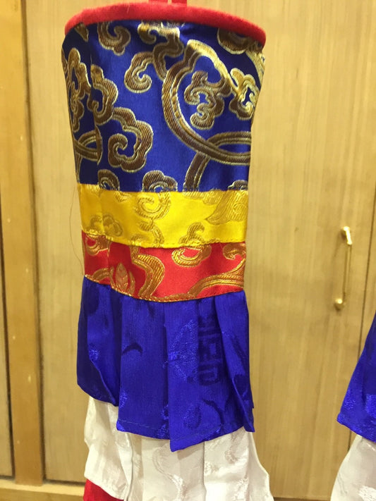 Tibetischer runder Deckenbehang aus Seidenbrokat / Galjin / 2er-Set