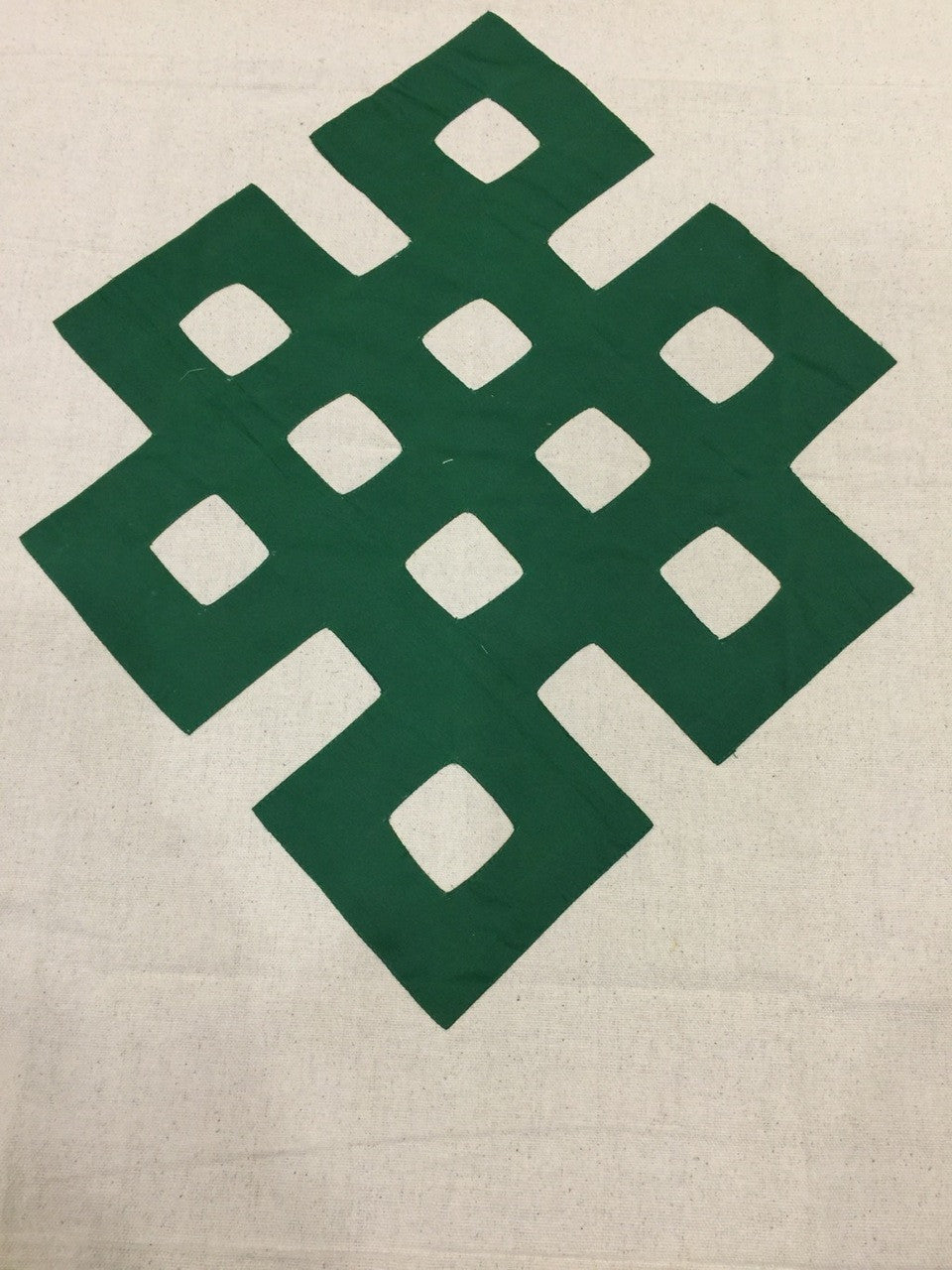 Tibetan pure cotton green endless knot table cover / altar cloth/shrine cover