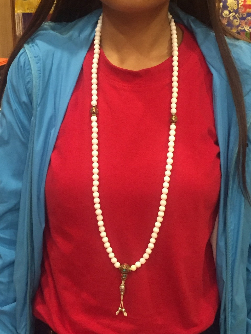 Tibetan Buddhist Conch Shell Mala / Prayer Beads