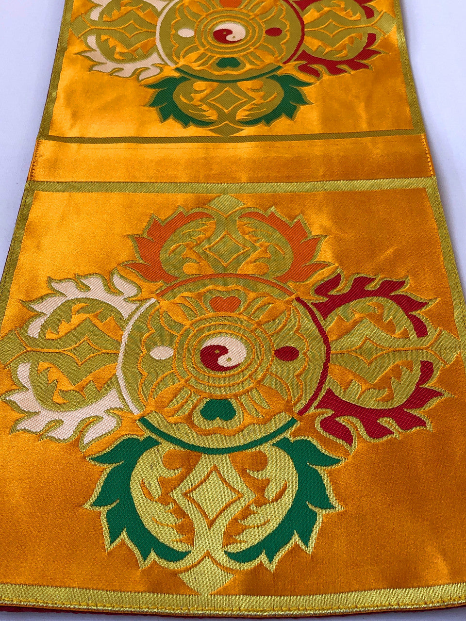 Tibetan buddhist medium yellow double Dorje placemat / shrine table cloth