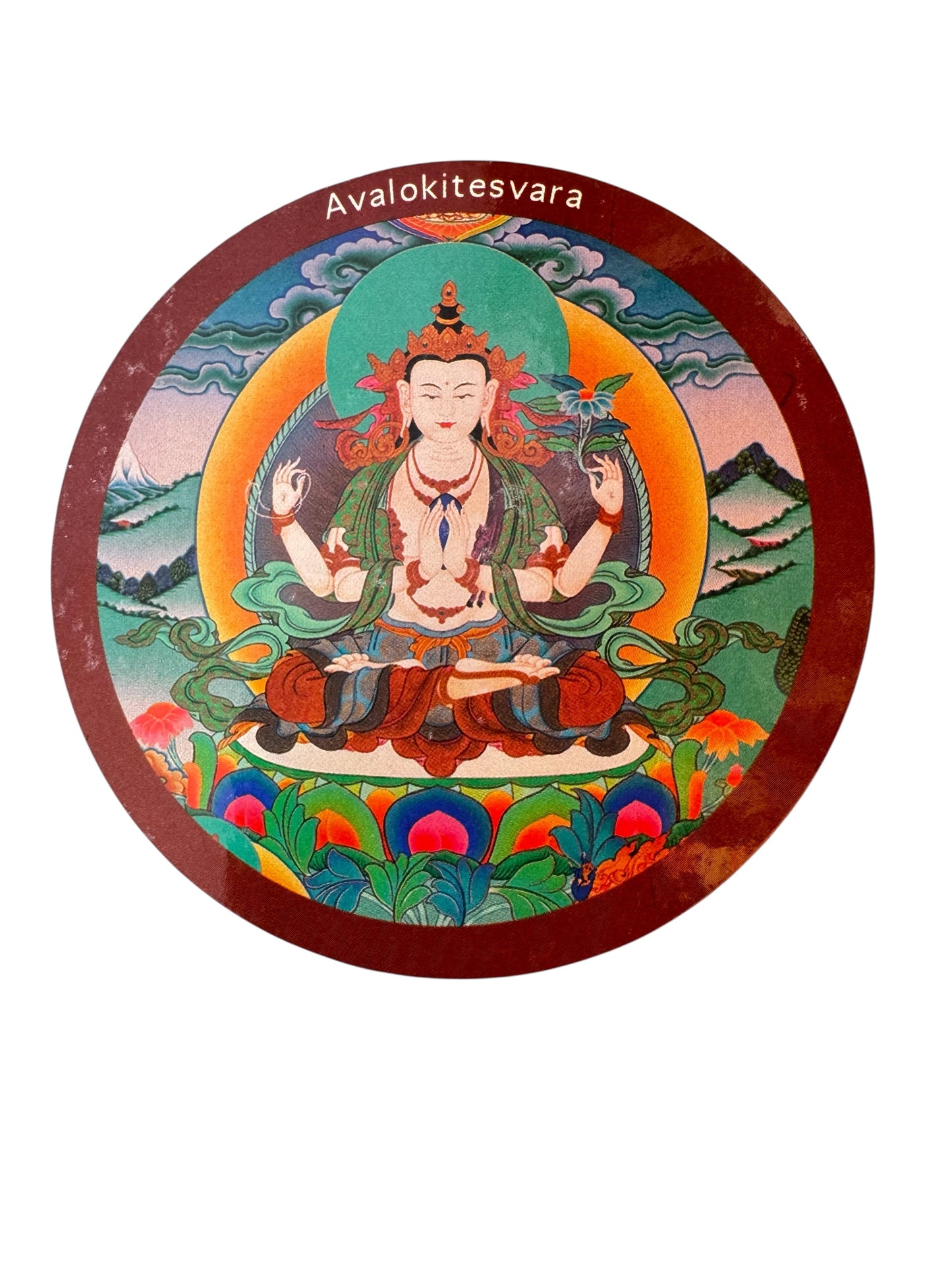 Tibetan buddhist ritual different deities and mandala fridge magnets / from Nepal