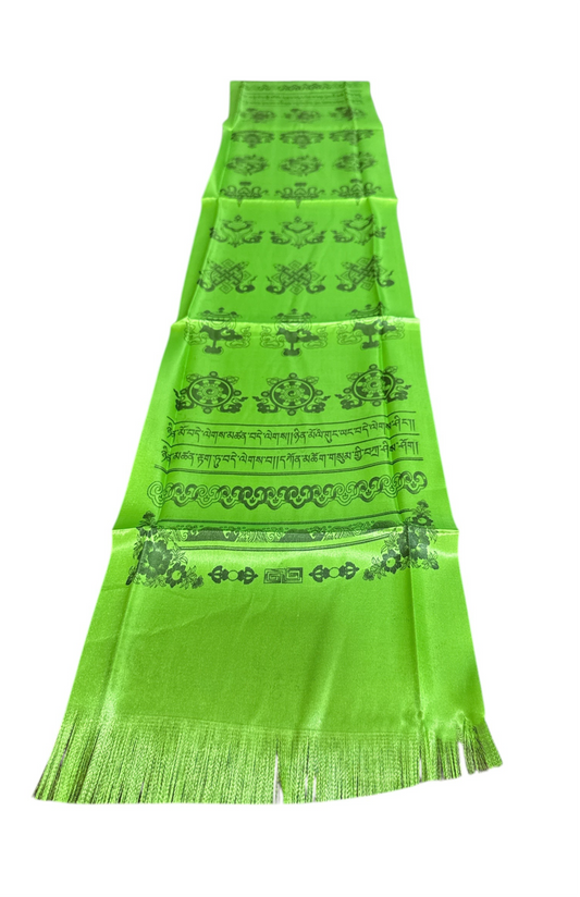 Tibetan Green Silk Khata / Khada / Offering Scarf
