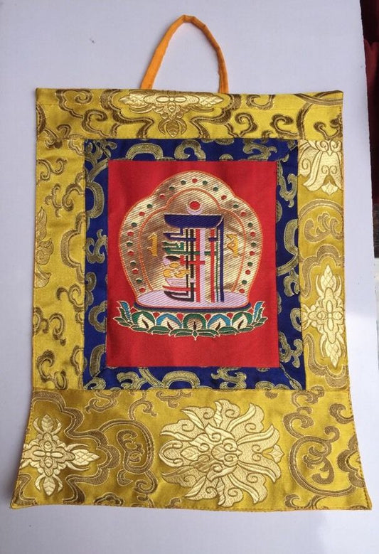 Tibetan Buddhism Silk Brocade Kalachakra wall hanging/ Thangka