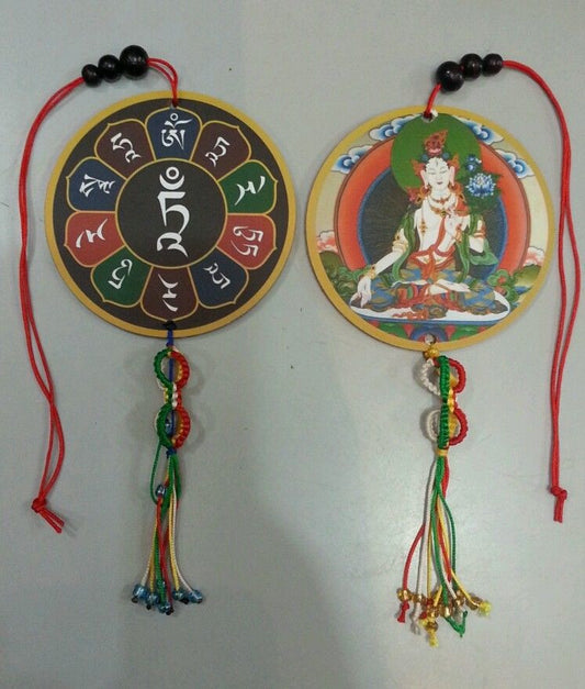 Tibetan White Tara Car Hanging /Door Hanging