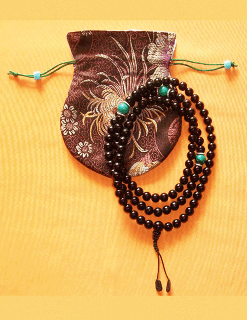 Buddhism Tibetan Black Onyx Mala Prayer Beads