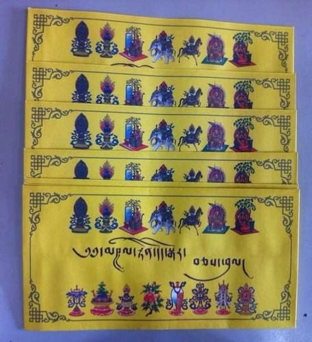 Tibetan Buddhism Offering Envelope Set Of 10 Pc