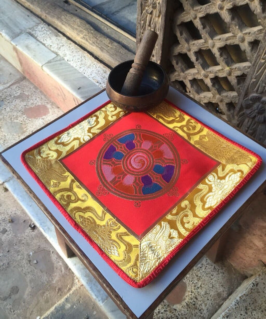 Tibetan Buddhism Red Wheel Of Life Placemat  /table cover