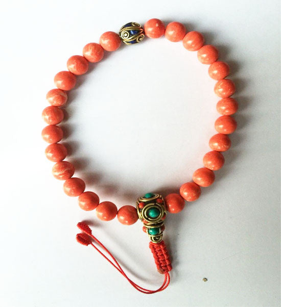 Coral Hand Mala / Bracelet / Wrist Mala