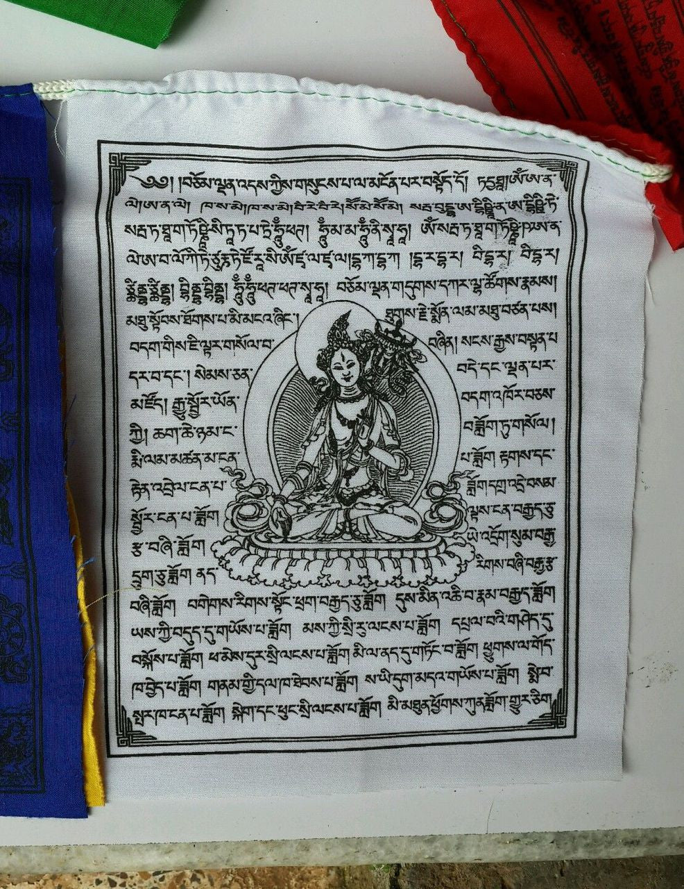 Tibetan Buddhism high quality mix deities cotton prayer flag/ lungta /from nepal