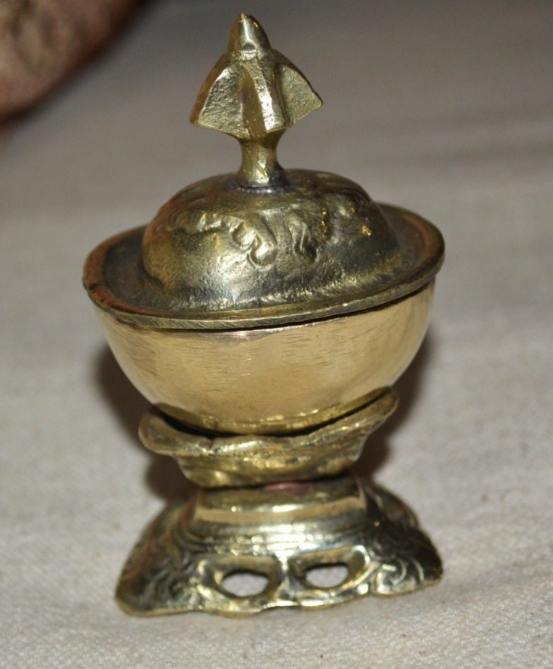 Tibetan Buddhism Ritual Brass Kapala / Skull Cup