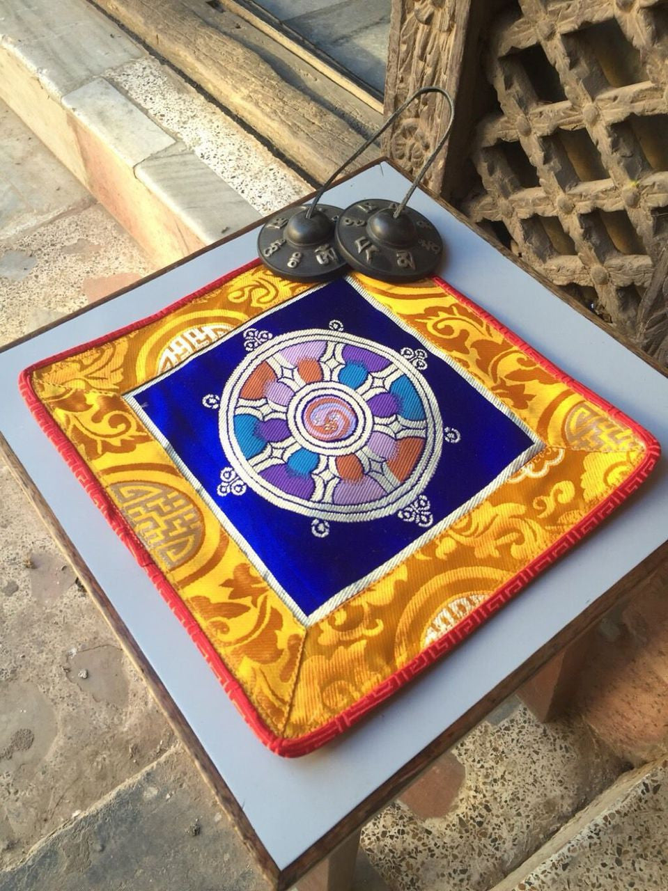 Tibetan Wheel Of Life Blue Placemat /Table Cover