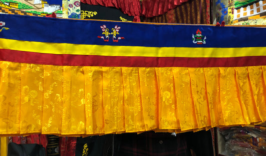 Tibetan shambu / silk shamboo Skirt / wall hanging / shrine room decor / 5 mtrs long