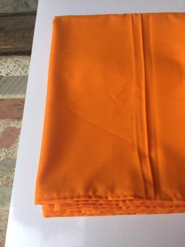 TIBETAN YELLOW / ORANGE COTTON MEDITATION SHAWL / ZEN