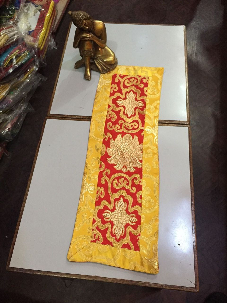 Tibetan Brocade Lotus Design Table Mat