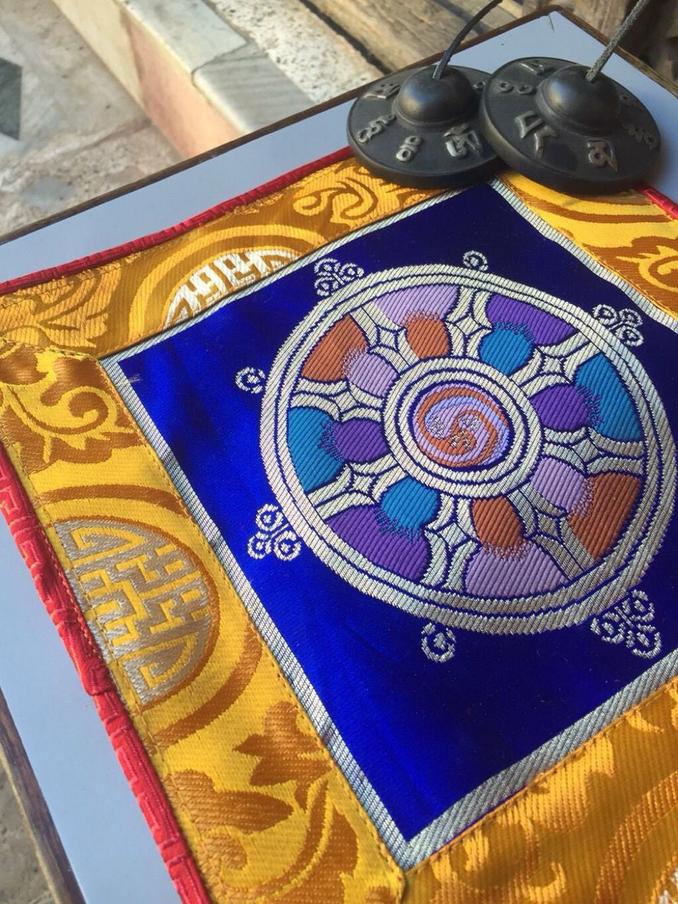 Tibetan Wheel Of Life Blue Placemat /Table Cover