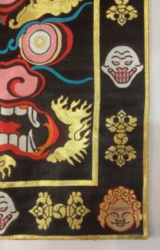 Tibetan Buddhism Mahakala Silk Brocade Table Mat