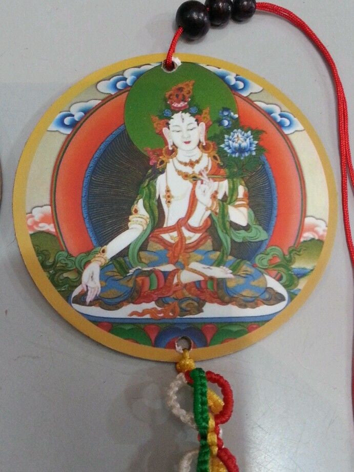 Tibetan White Tara Car Hanging /Door Hanging