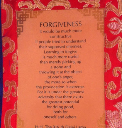 Message du Dalaï Lama Thangka / Tenture murale / Pardon