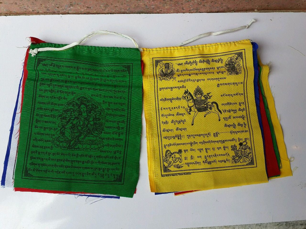 Tibetan Buddhism high quality mix deities cotton prayer flag/ lungta /from nepal