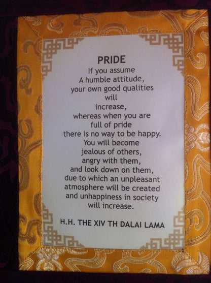 Dalai Lama Message Thangka / Wall Hanging / Pride
