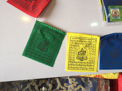 Drapeau de prière en coton Tara verte du bouddhisme tibétain