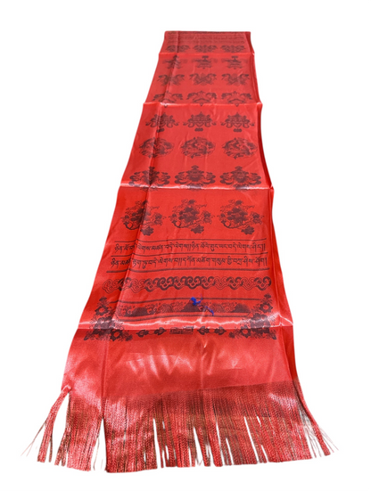Tibetan Red Silk Khata / Khada / Offering Scarf